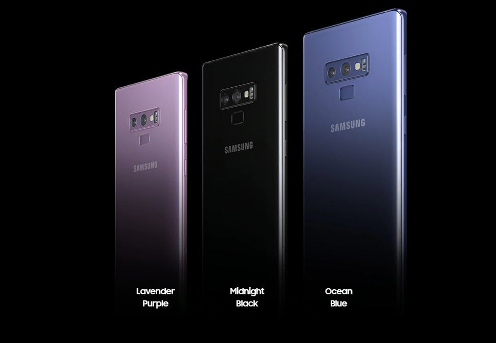 The Galaxy Note 9 colour variants. Source: samsung.com/uk