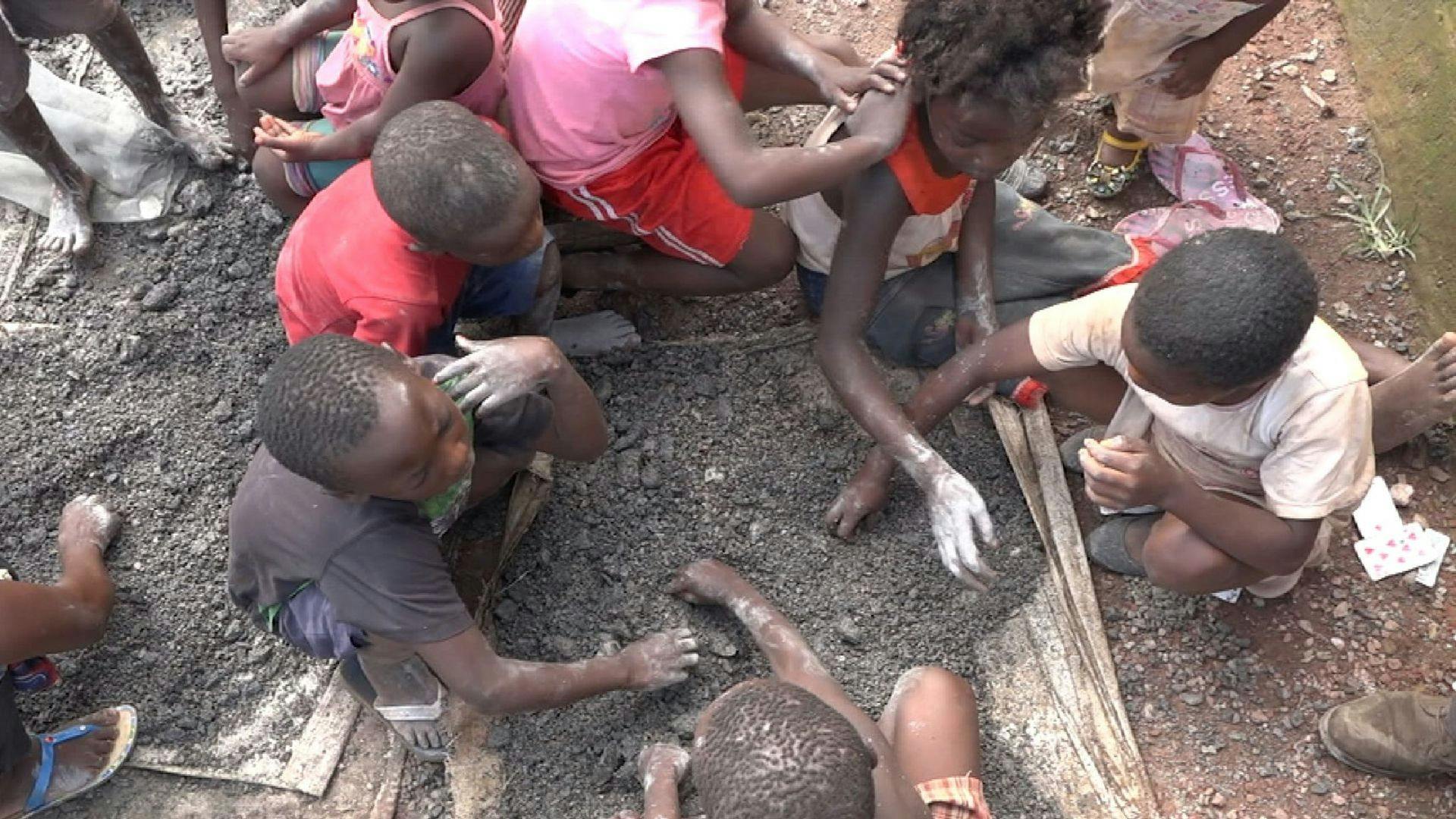 Young children work in the cobalt mines to source cobalt for our smartphones to work. Source: SkyNews