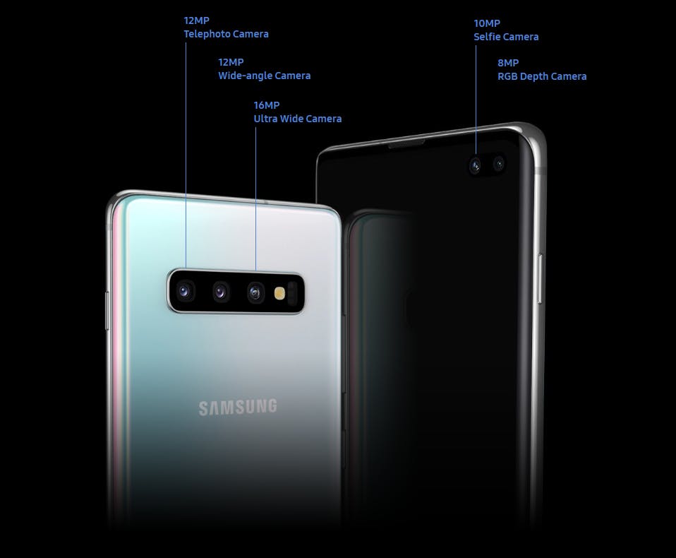 The Galaxy S10 Plus comes with 5 camera lenses in total Source: Samsung