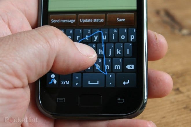 Swype keyboard on the Galaxy S Source: Pocketlint