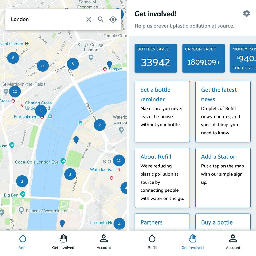 Refill is a handy app for finding water stations near you